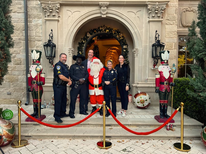 2023 Colleyville Woman's Club Christmas Tour of Homes with Santa, Colleyville Police Department, at the home of Kathryn Dean and Frank Hague